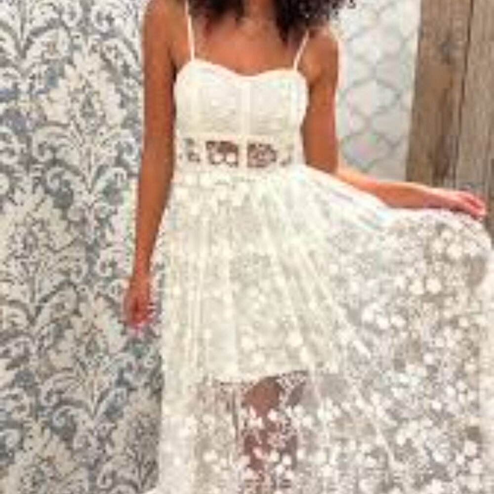 Altar'd State White Floral Lace Maxi Dress - Picture 2 of 5